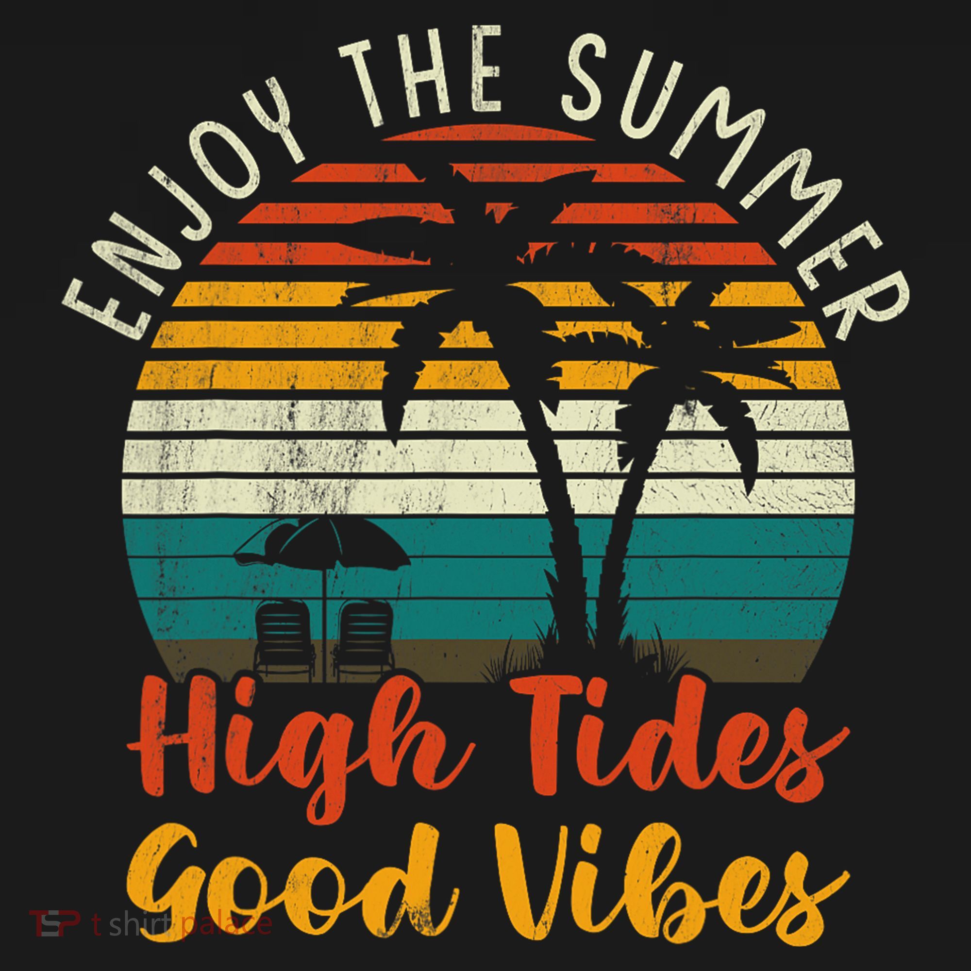Enjoy The Summer High Tides Good Vibes Toddler Hoodie