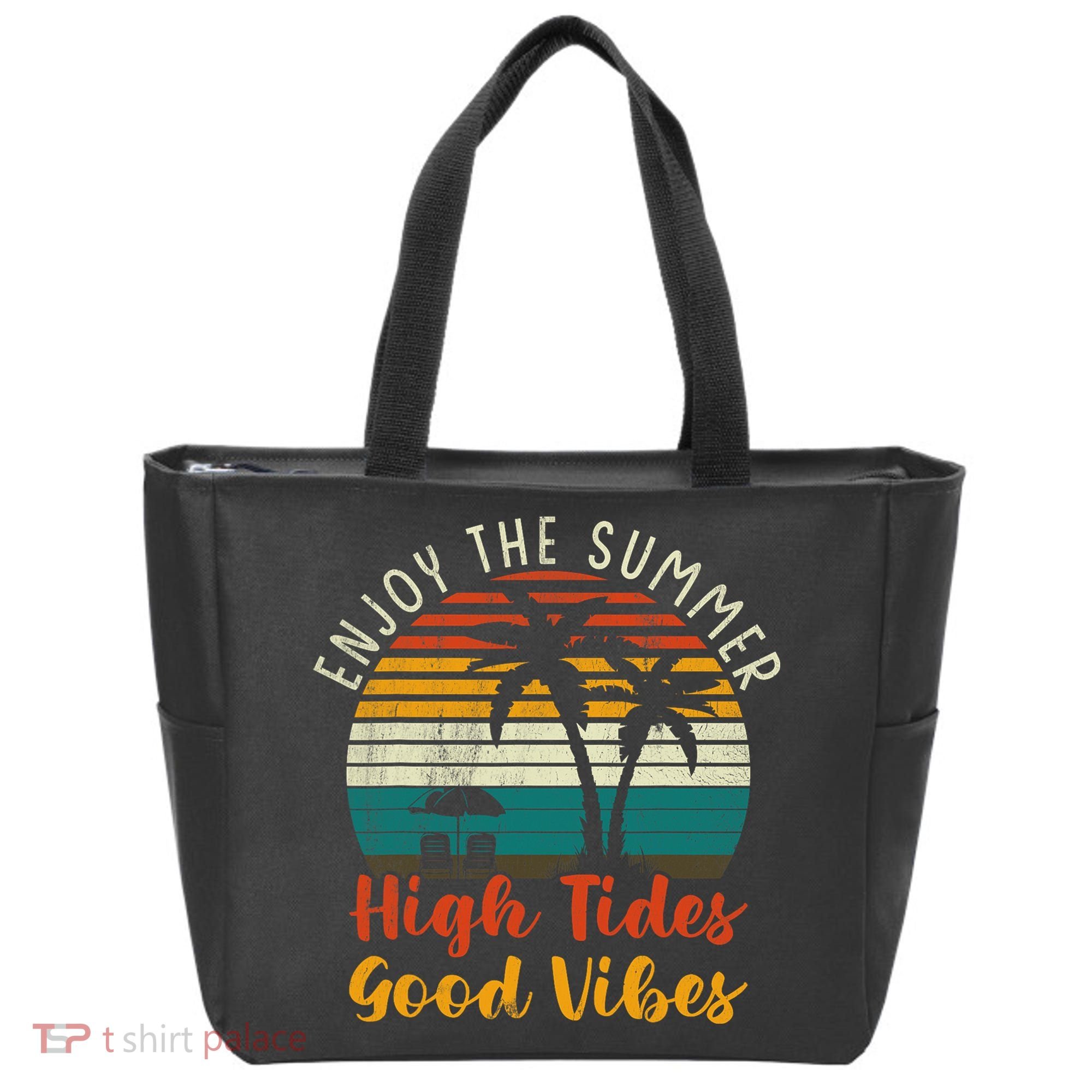Enjoy The Summer High Tides Good Vibes Tote Bag