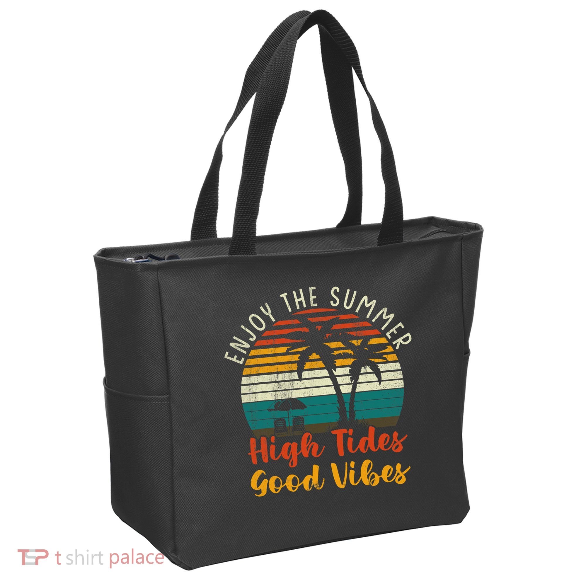 Enjoy The Summer High Tides Good Vibes Tote Bag