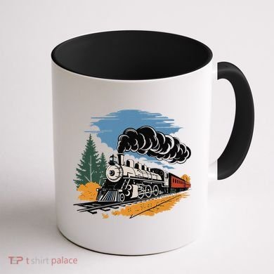Engine Train Steam Locomotive Vintage Coffee Mug back