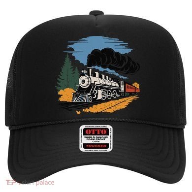 Engine Train Steam Locomotive Vintage Hat