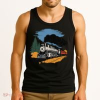 Engine Train Steam Locomotive Vintage Tank Top thumb 3