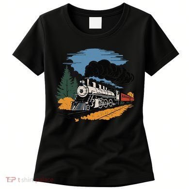Engine Train Steam Locomotive Vintage Women's T-Shirt
