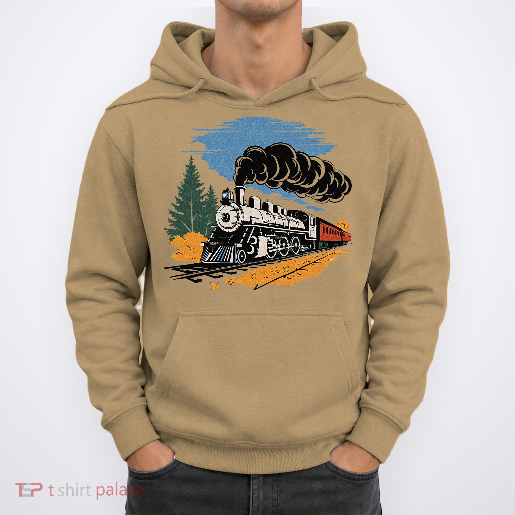 Engine Train Steam Locomotive Vintage Hoodie