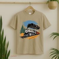 Engine Train Steam Locomotive Vintage T-Shirt thumb 2