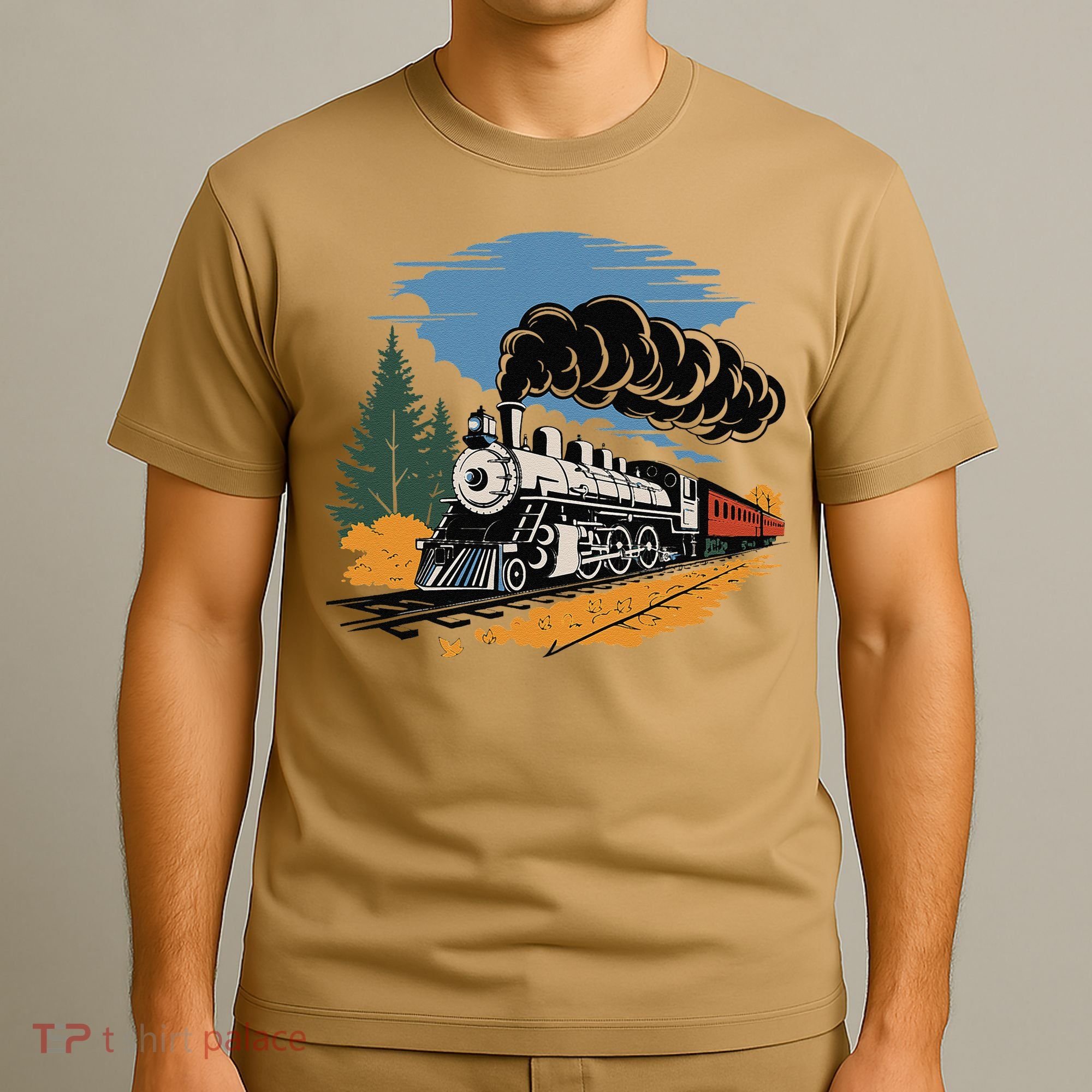 Engine Train Steam Locomotive Vintage T-Shirt