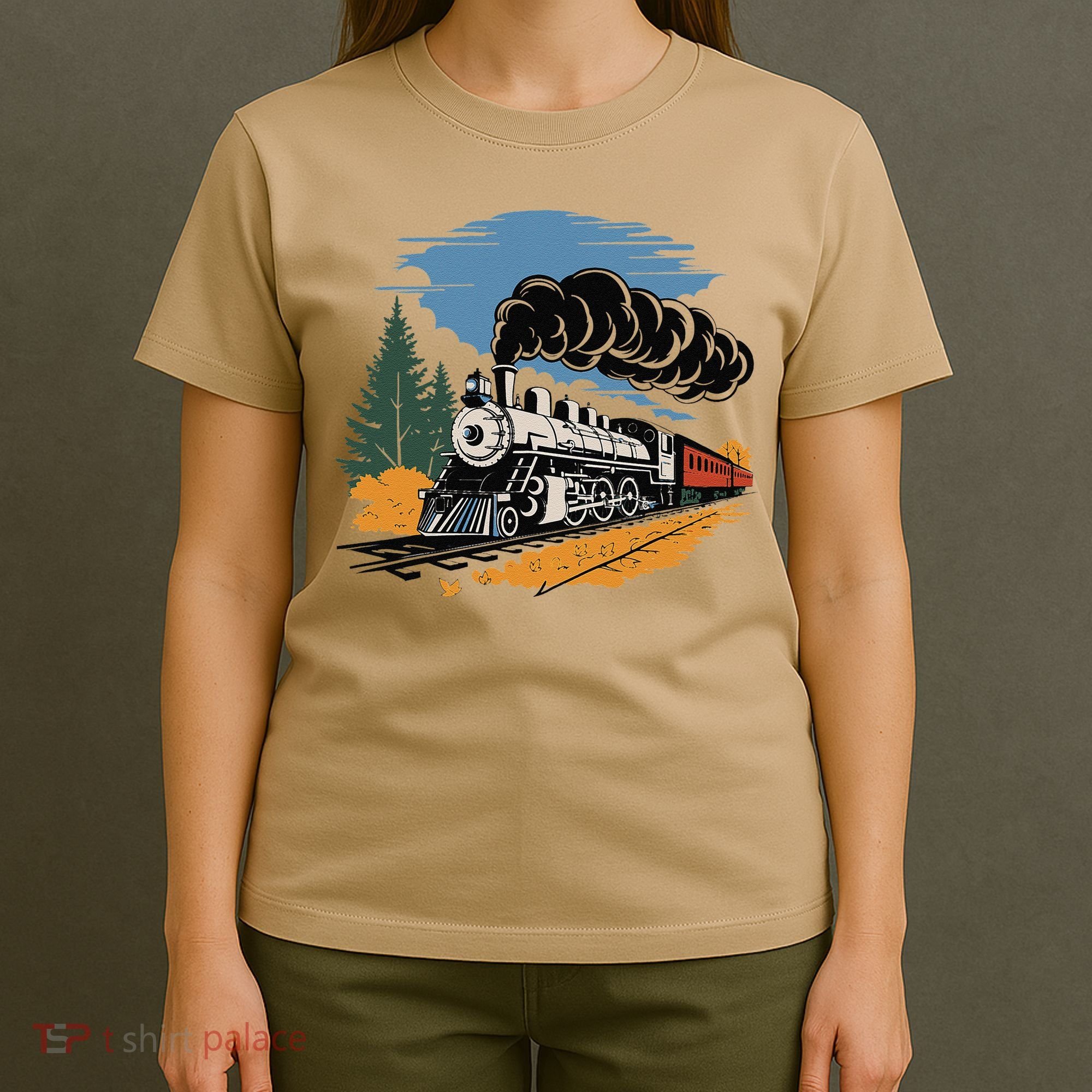 Engine Train Steam Locomotive Vintage T-Shirt