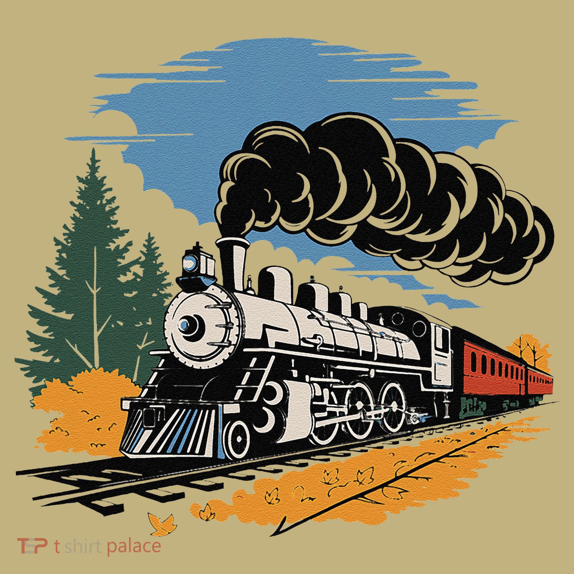 Engine Train Steam Locomotive Vintage T-Shirt