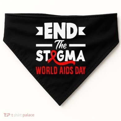 End The Stigma World Aids Day Hiv Aids Awareness USA-Made Doggie Bandana