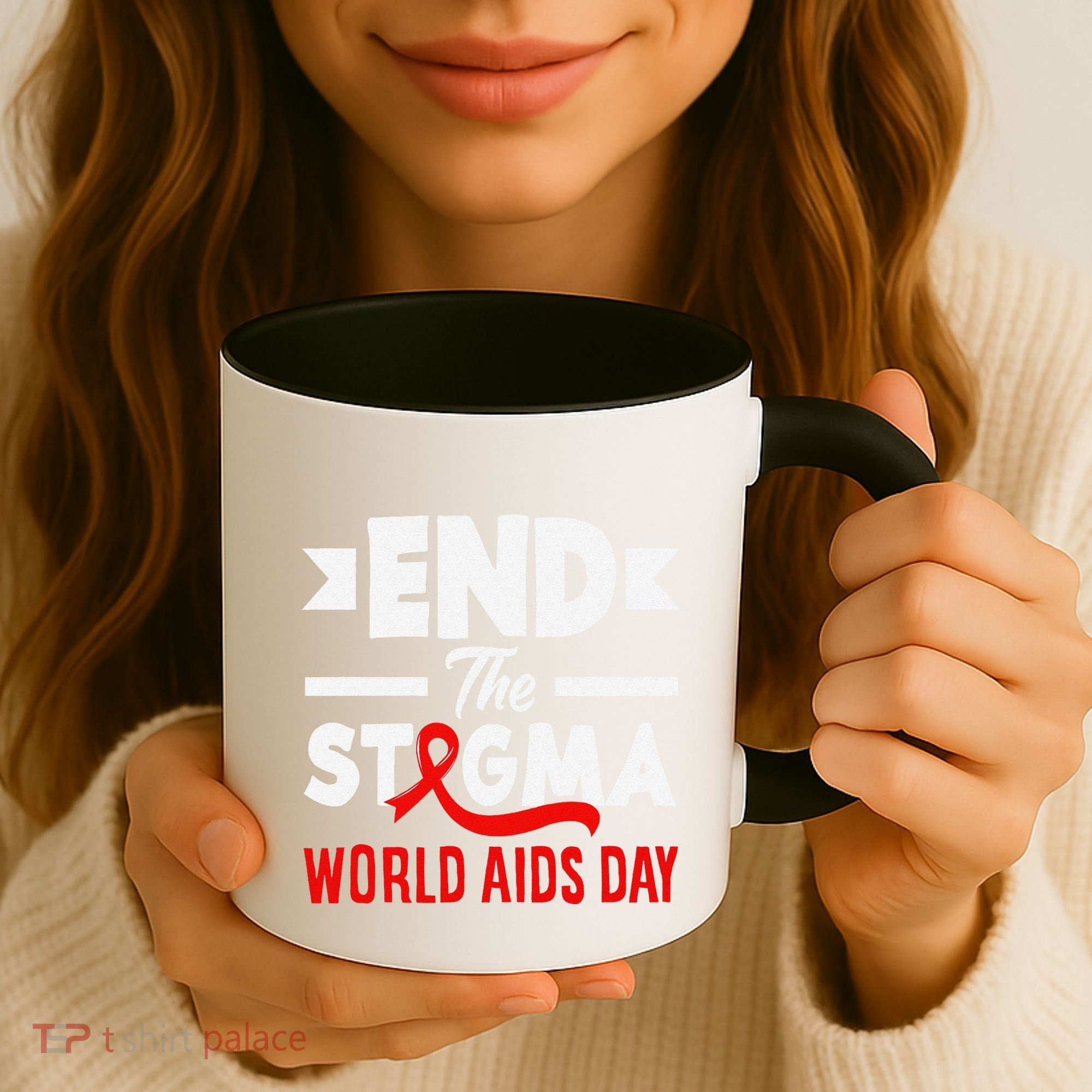 End The Stigma World Aids Day Hiv Aids Awareness Coffee Mug