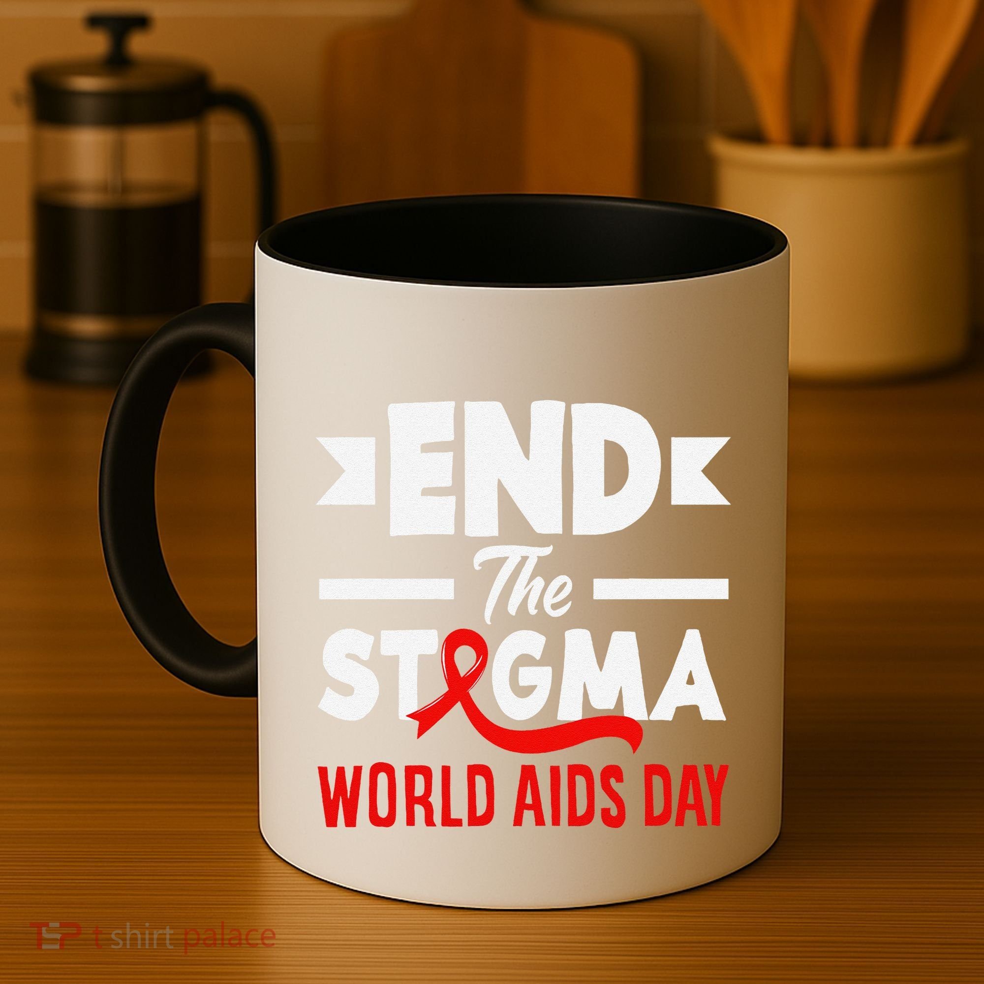 End The Stigma World Aids Day Hiv Aids Awareness Coffee Mug