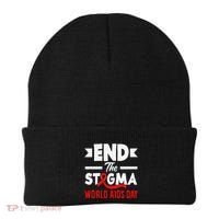End The Stigma World Aids Day Hiv Aids Awareness Beanie thumb 0