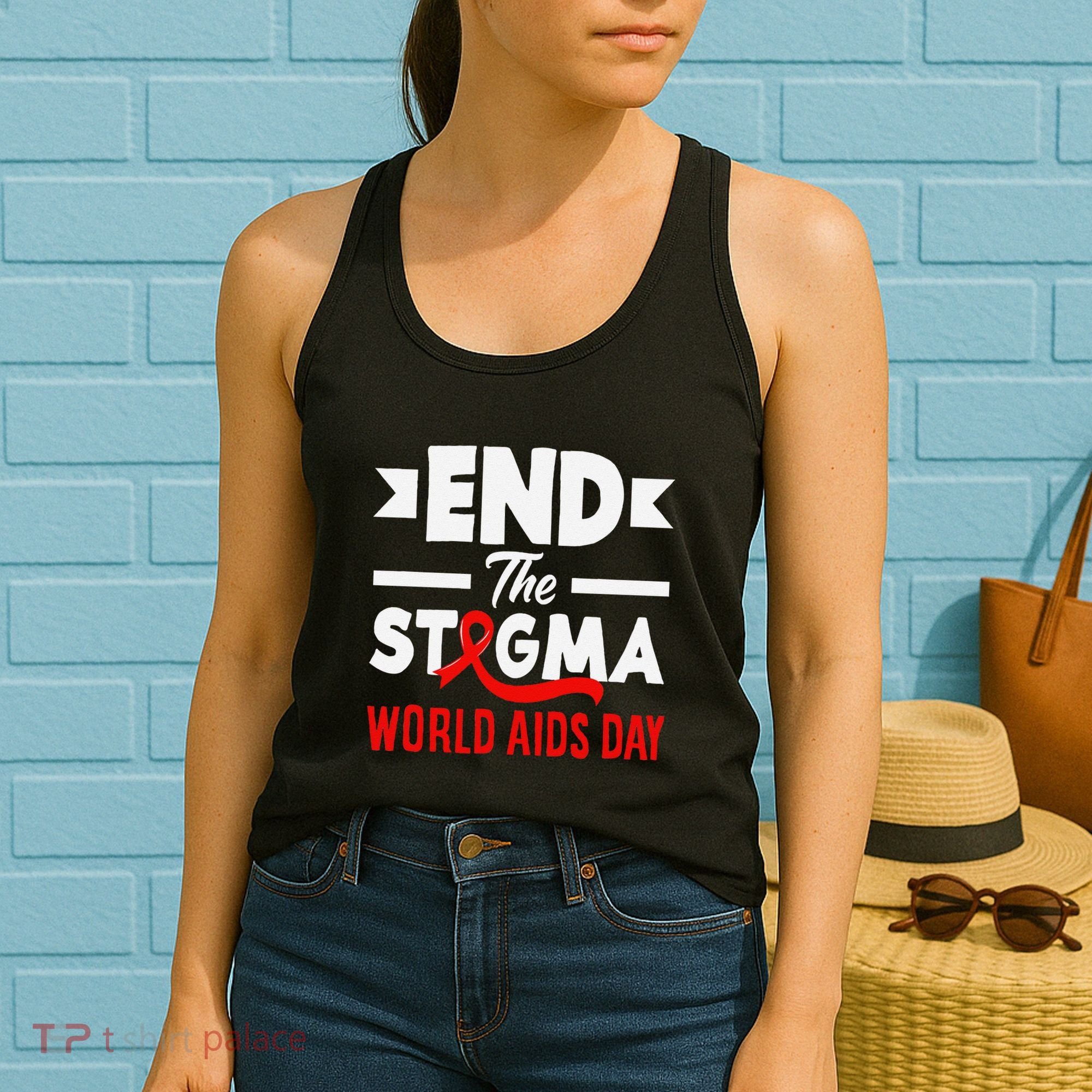 End The Stigma World Aids Day Hiv Aids Awareness Women's Tank Top