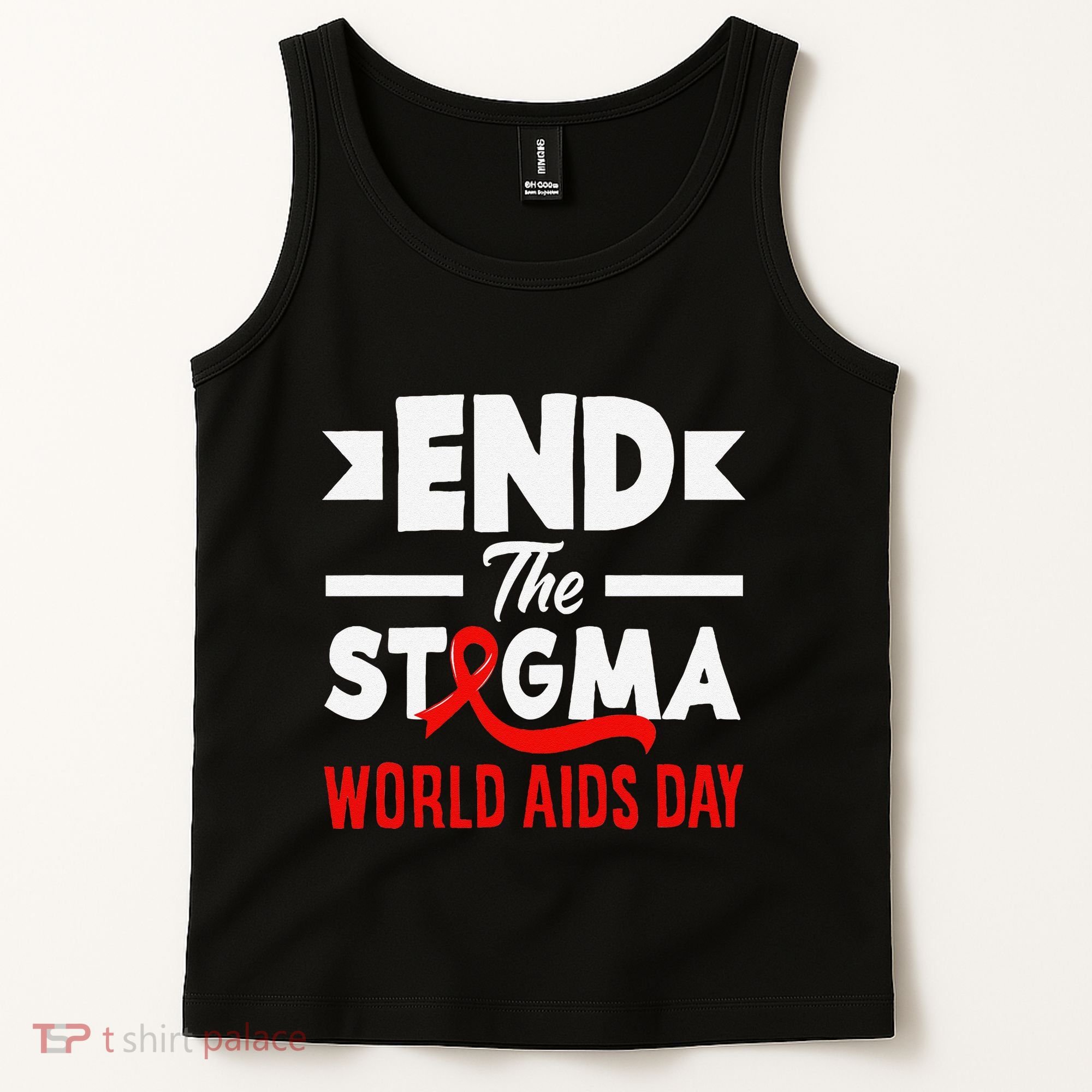 End The Stigma World Aids Day Hiv Aids Awareness Tank Top