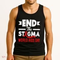 End The Stigma World Aids Day Hiv Aids Awareness Tank Top thumb 3