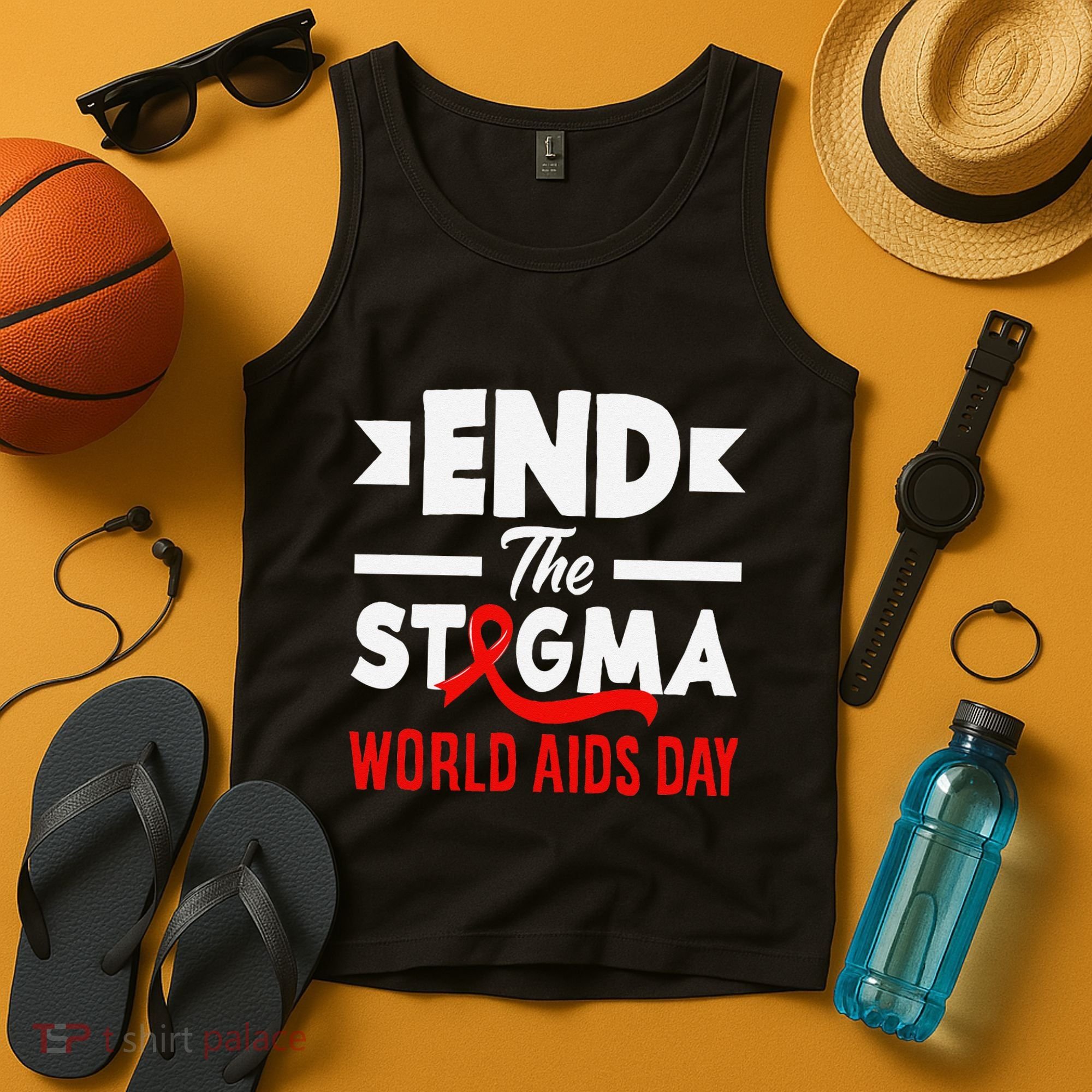 End The Stigma World Aids Day Hiv Aids Awareness Tank Top