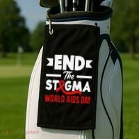 End The Stigma World Aids Day Hiv Aids Awareness Golf Towel thumb 2