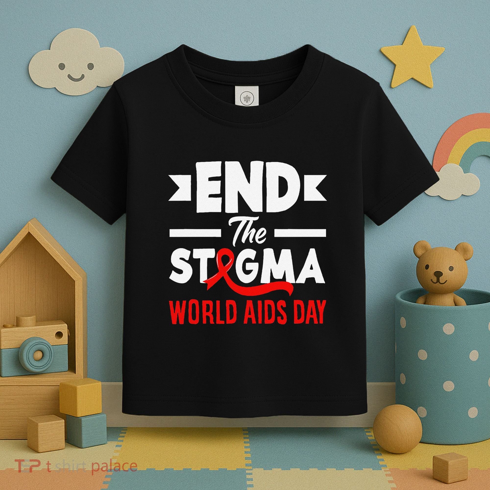 End The Stigma World Aids Day Hiv Aids Awareness Toddler T-Shirt