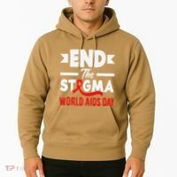 End The Stigma World Aids Day Hiv Aids Awareness Hoodie thumb 2