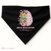 End The Stigma Mental Health Matters Mental Awareness Gift USA-Made Doggie Bandana thumb 0