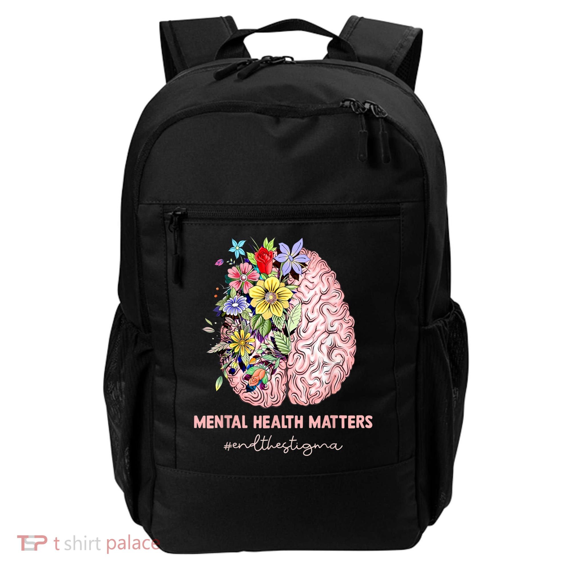 End The Stigma Mental Health Matters Mental Awareness Gift Backpack