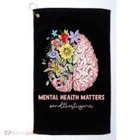 End The Stigma Mental Health Matters Mental Awareness Gift Golf Towel thumb 0