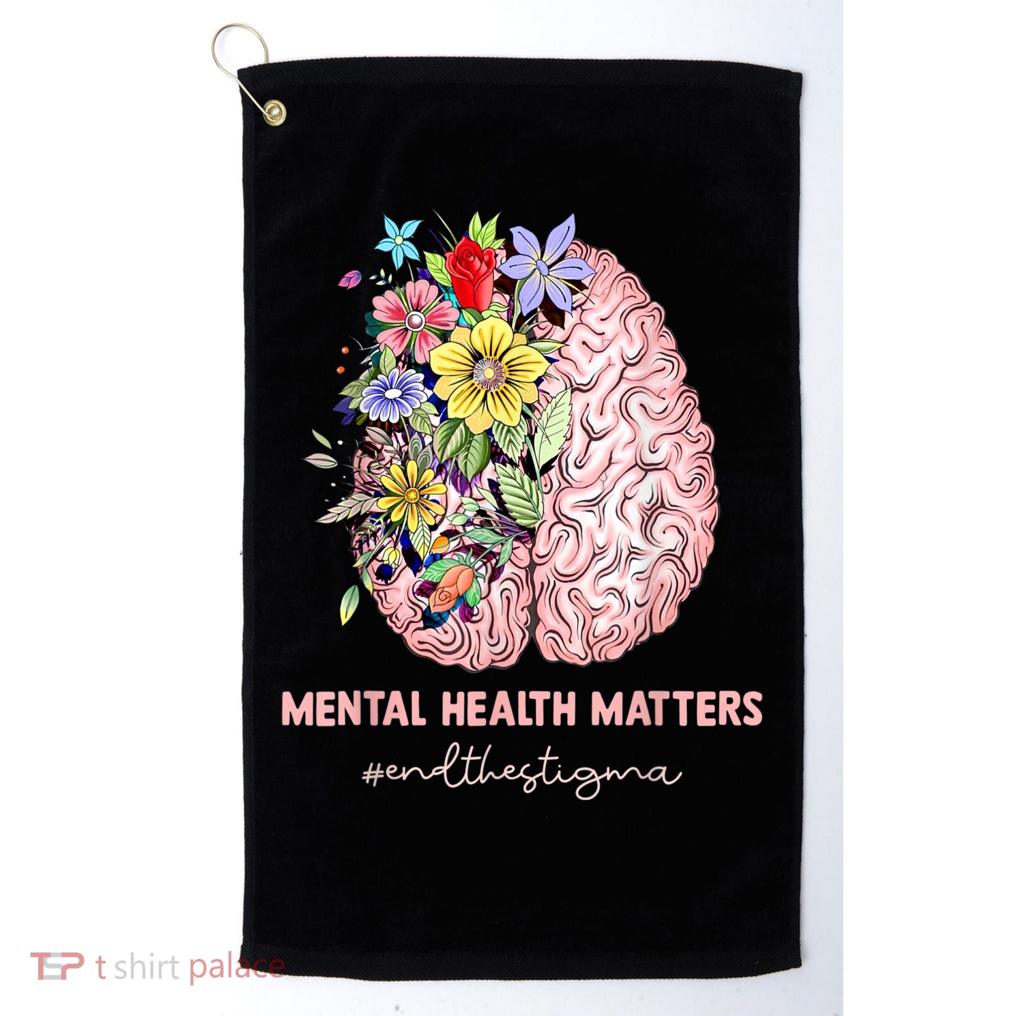 End The Stigma Mental Health Matters Mental Awareness Gift Golf Towel