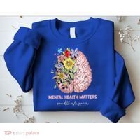 End The Stigma Mental Health Matters Mental Awareness Gift Sweatshirt thumb 2