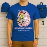 End The Stigma Mental Health Matters Mental Awareness Gift T-Shirt thumb 6