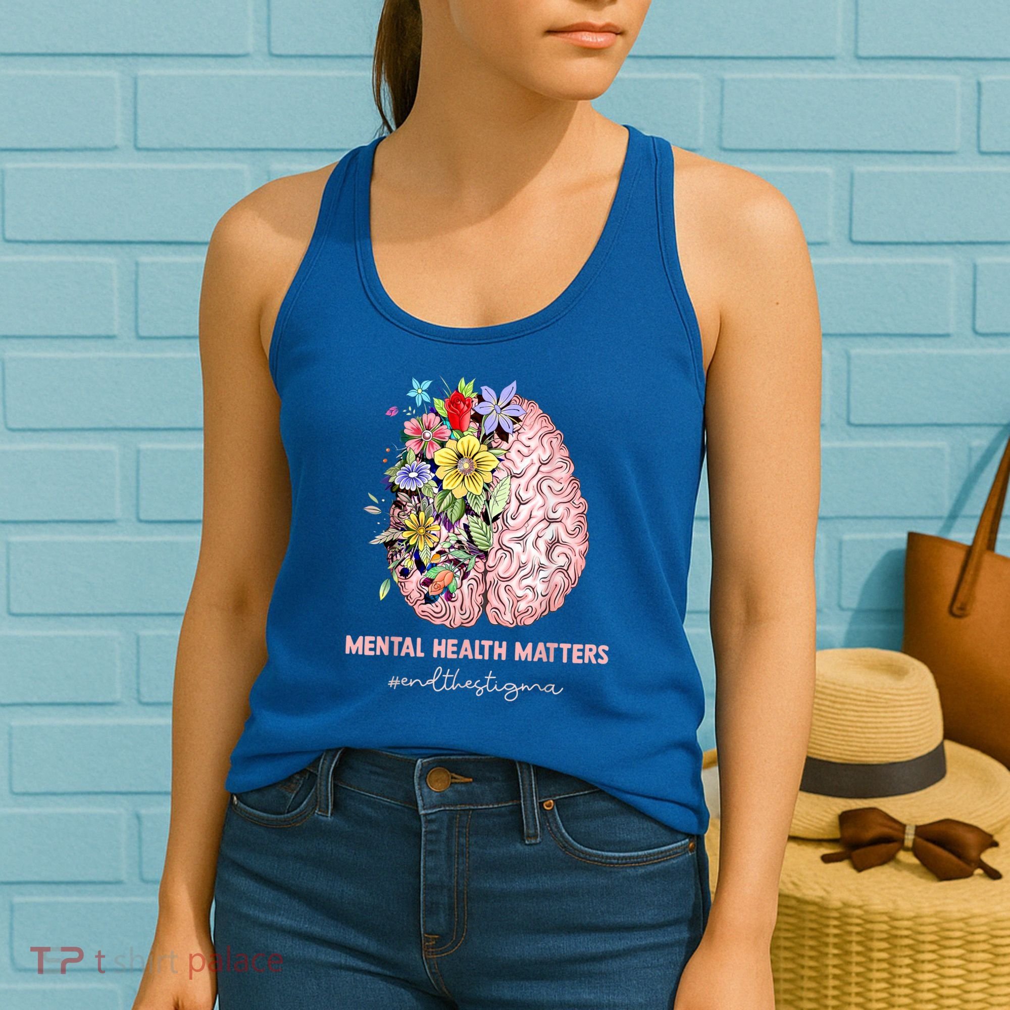 End The Stigma Mental Health Matters Mental Awareness Gift Women's Tank Top