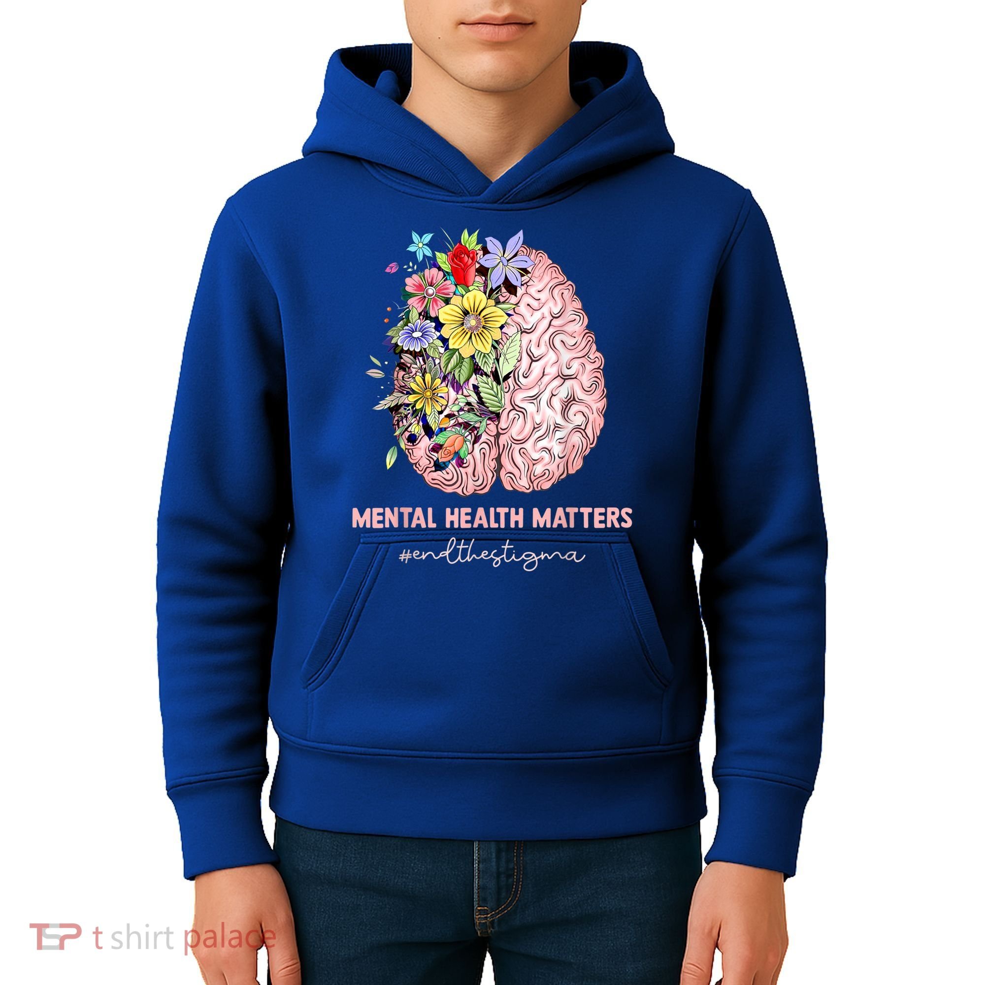 End The Stigma Mental Health Matters Mental Awareness Gift Kids Hoodie