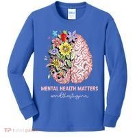 End The Stigma Mental Health Matters Mental Awareness Gift Kids Long Sleeve Shirt thumb 0