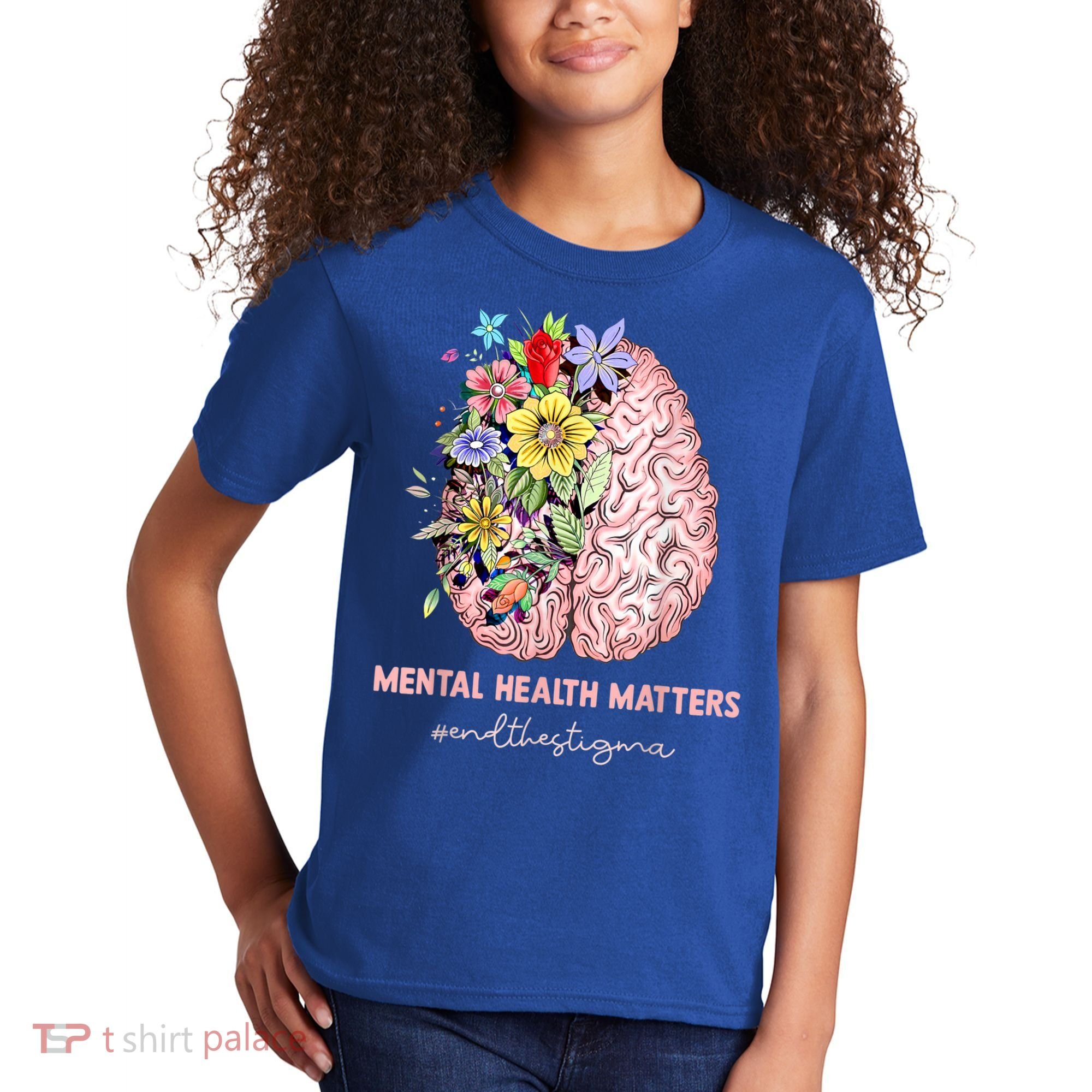 End The Stigma Mental Health Matters Mental Awareness Gift Kids T-Shirt
