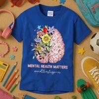 End The Stigma Mental Health Matters Mental Awareness Gift Kids T-Shirt thumb 3