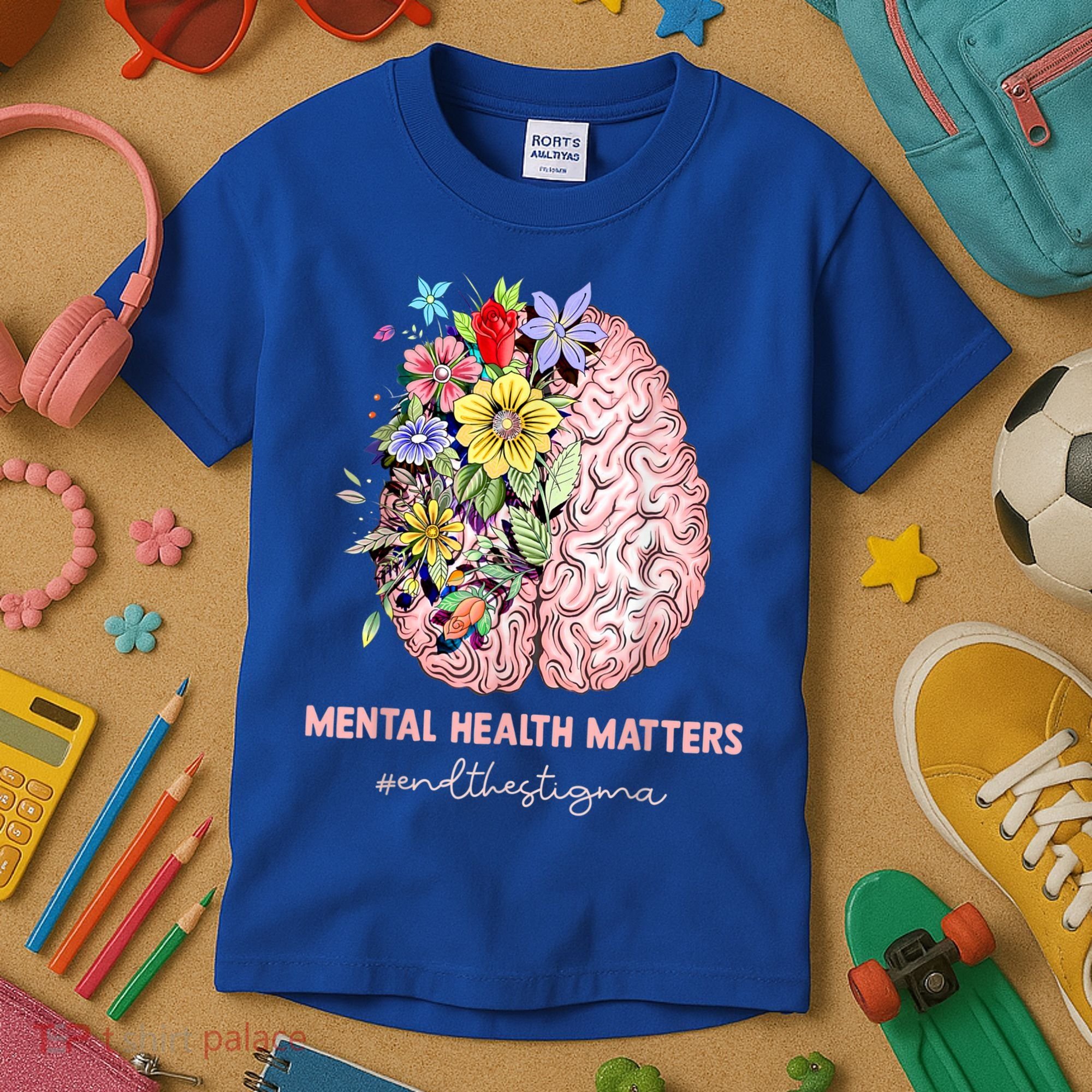 End The Stigma Mental Health Matters Mental Awareness Gift Kids T-Shirt