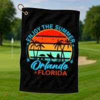 Enjoy The Summer Orlando Florida Golf Towel thumb 1