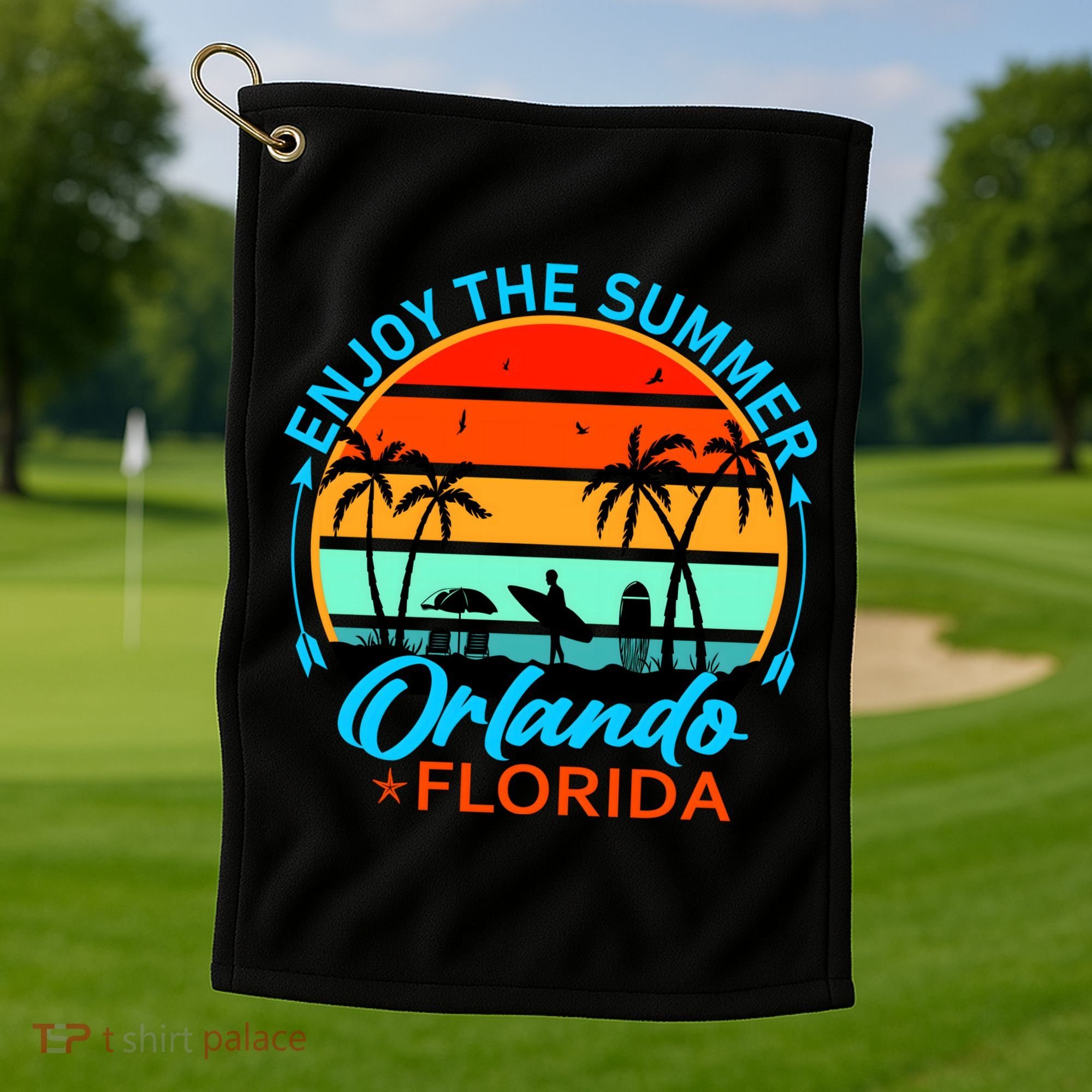 Enjoy The Summer Orlando Florida Golf Towel
