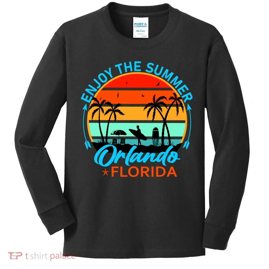 Enjoy The Summer Orlando Florida Kids Long Sleeve Shirt