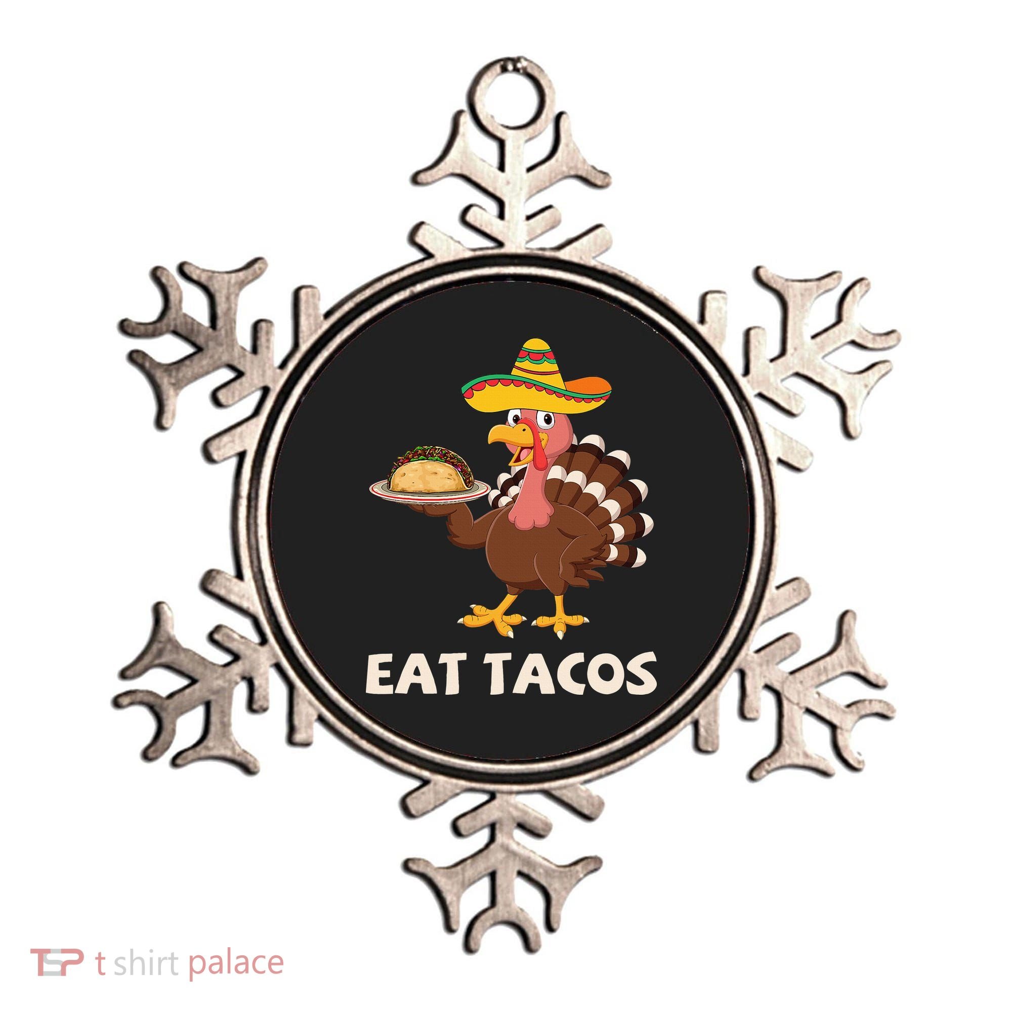 Eat Tacos Turkey Mexican Sombrero Funny Thanksgiving Day Ornament