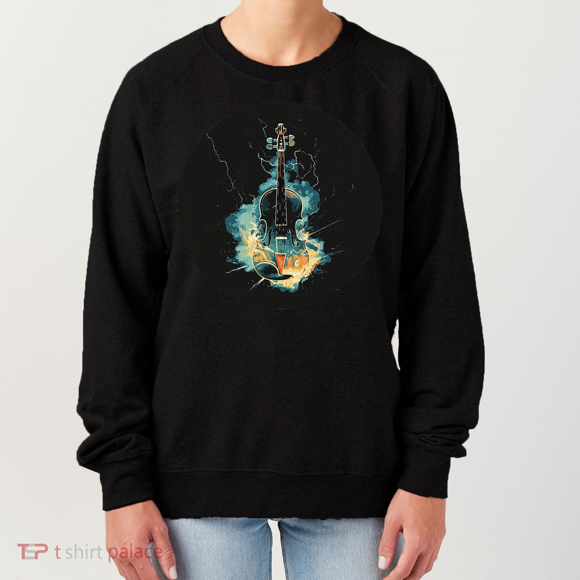 Electric Thunder Violin For Bold Sounds And Violins Lovers Women's Sweatshirt