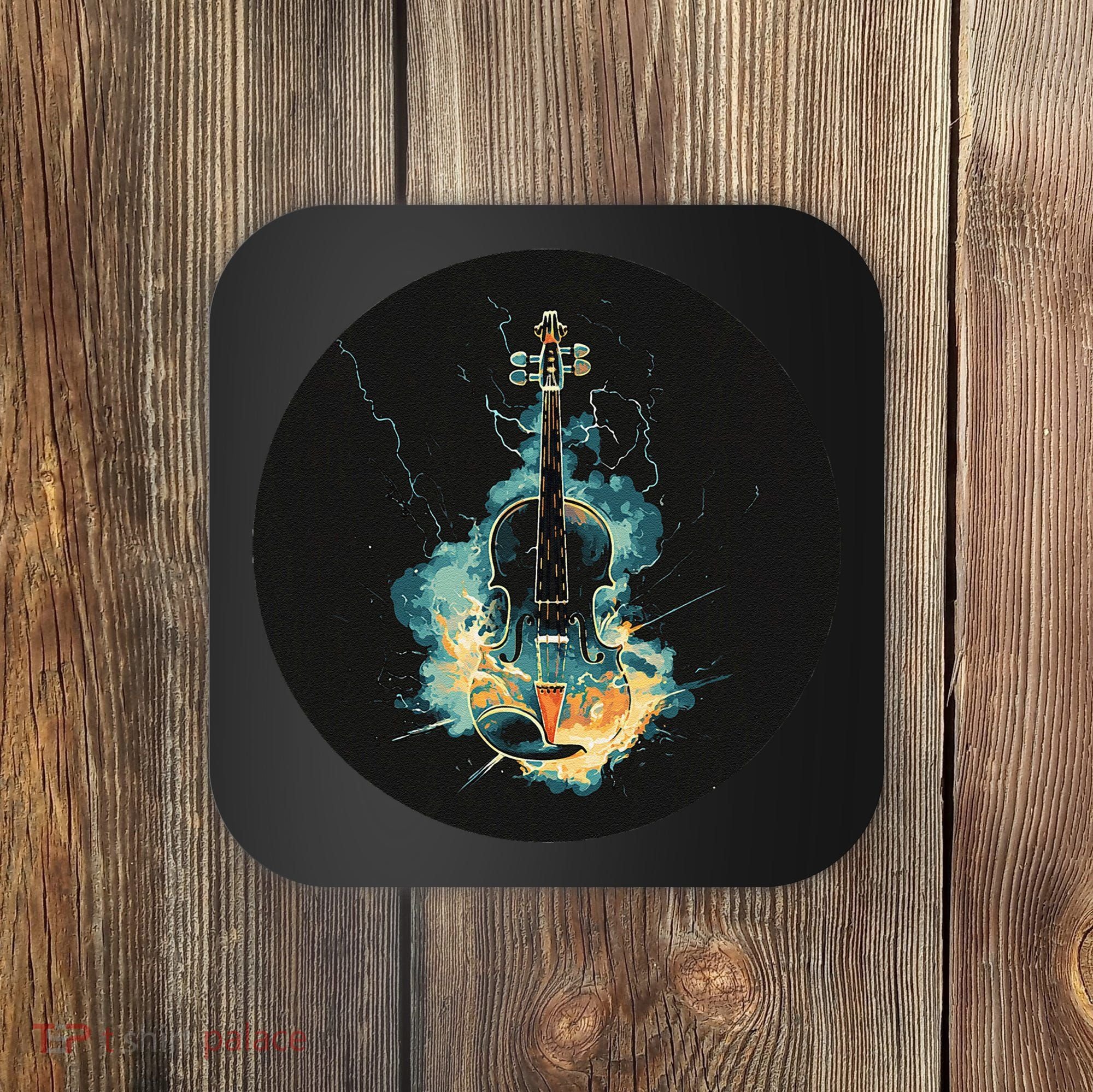 Electric Thunder Violin For Bold Sounds And Violins Lovers Coaster