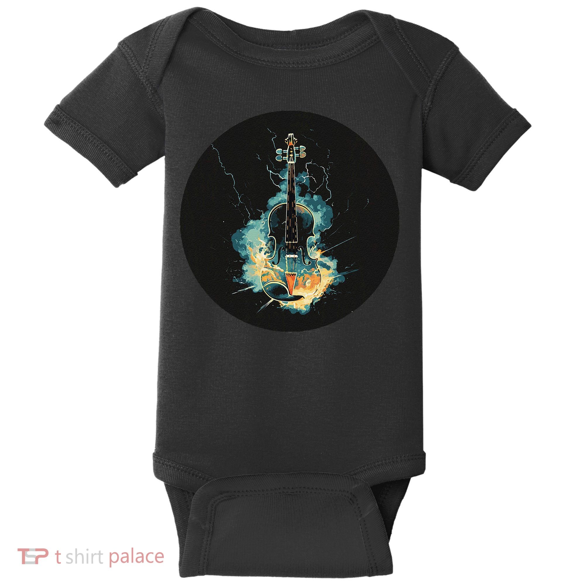 Electric Thunder Violin For Bold Sounds And Violins Lovers Baby Bodysuit
