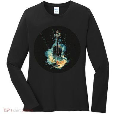 Electric Thunder Violin For Bold Sounds And Violins Lovers Women's Long Sleeve Shirt