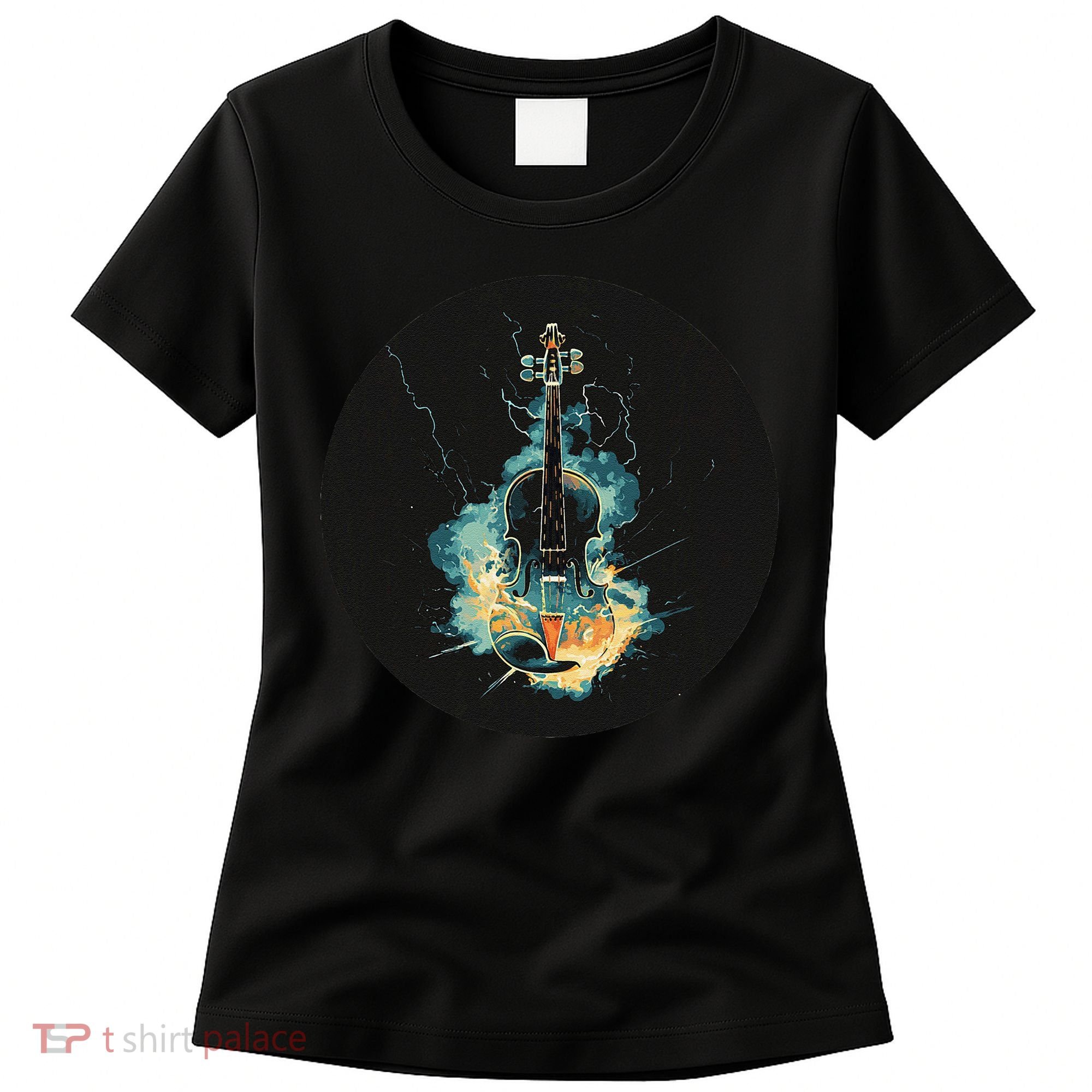 Electric Thunder Violin For Bold Sounds And Violins Lovers Women's T-Shirt