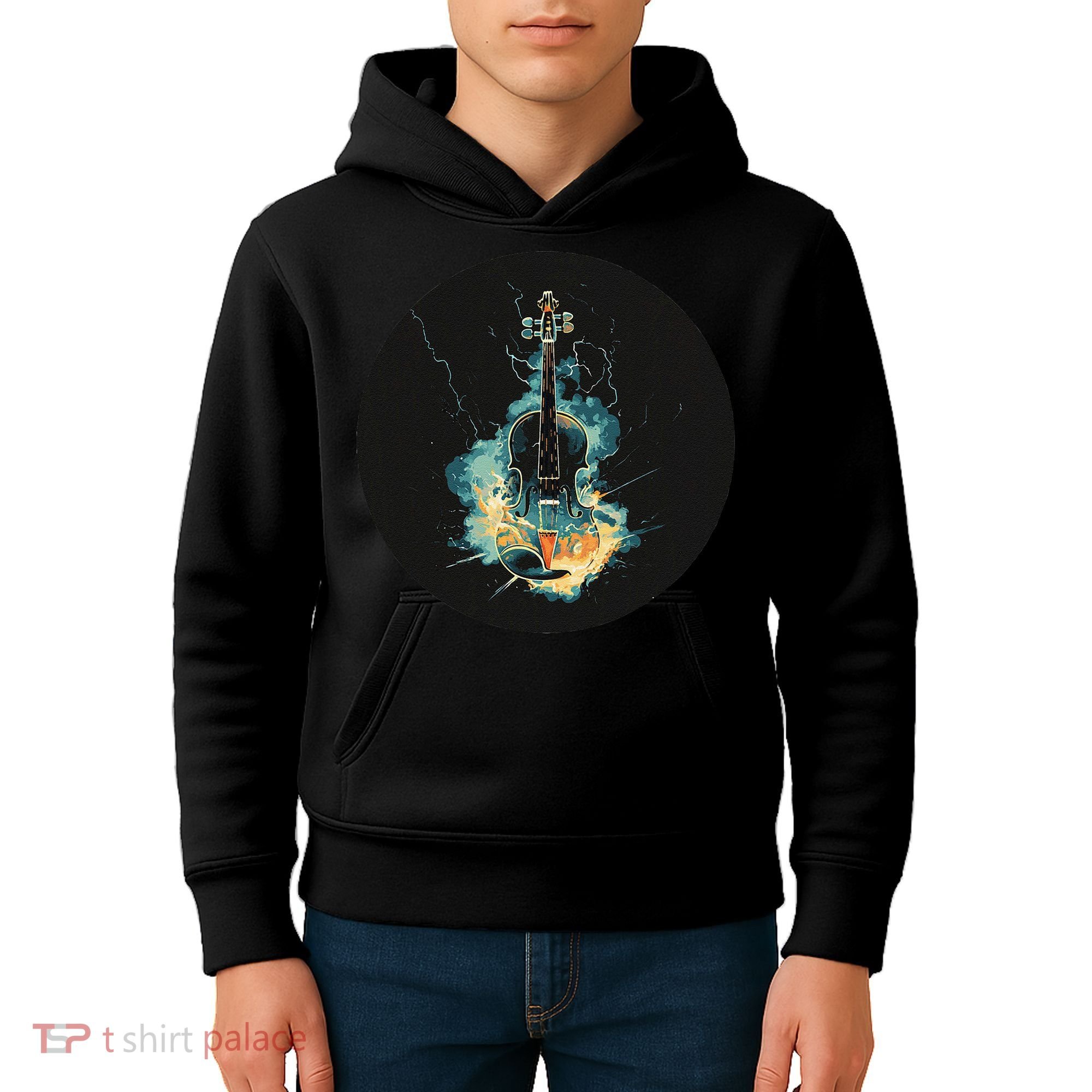 Electric Thunder Violin For Bold Sounds And Violins Lovers Kids Hoodie