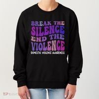 End The Violence Domestic Violence Awareness Groovy Women's Sweatshirt thumb 0