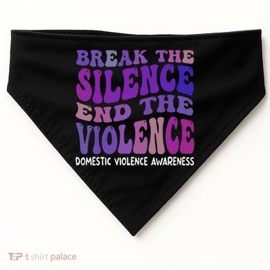 End The Violence Domestic Violence Awareness Groovy USA-Made Doggie Bandana