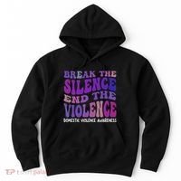 End The Violence Domestic Violence Awareness Groovy Hoodie thumb 0