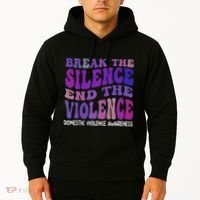 End The Violence Domestic Violence Awareness Groovy Hoodie thumb 2