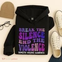 End The Violence Domestic Violence Awareness Groovy Hoodie thumb 4